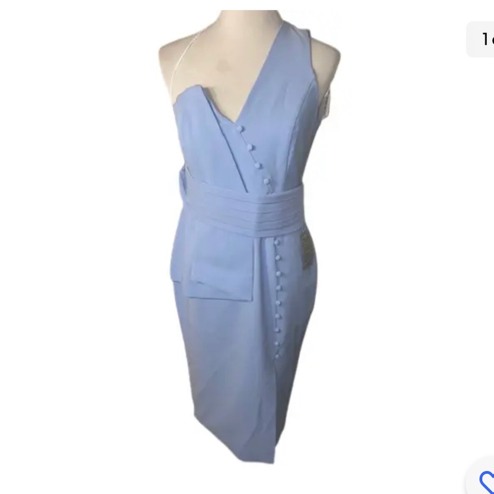 Lavish Alice one shoulder orgami blue dress All sizes bridesmaids dresses - Picture 2 of 5